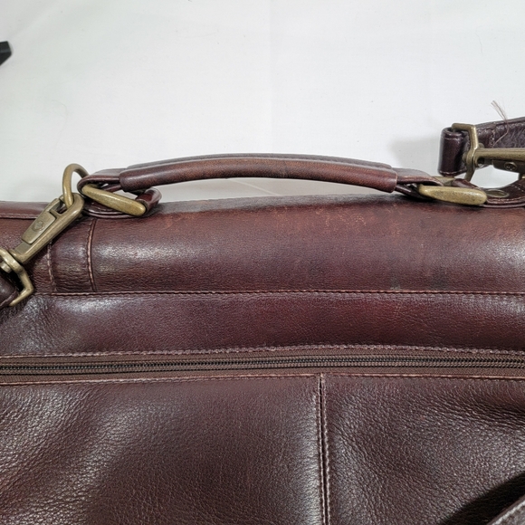 LE DONNE COLOMBIAN LEATHER FLAP SHOULDER BAGBUSINESSTRAVEL BRIEFCASE. Lap Top - Picture 10 of 10